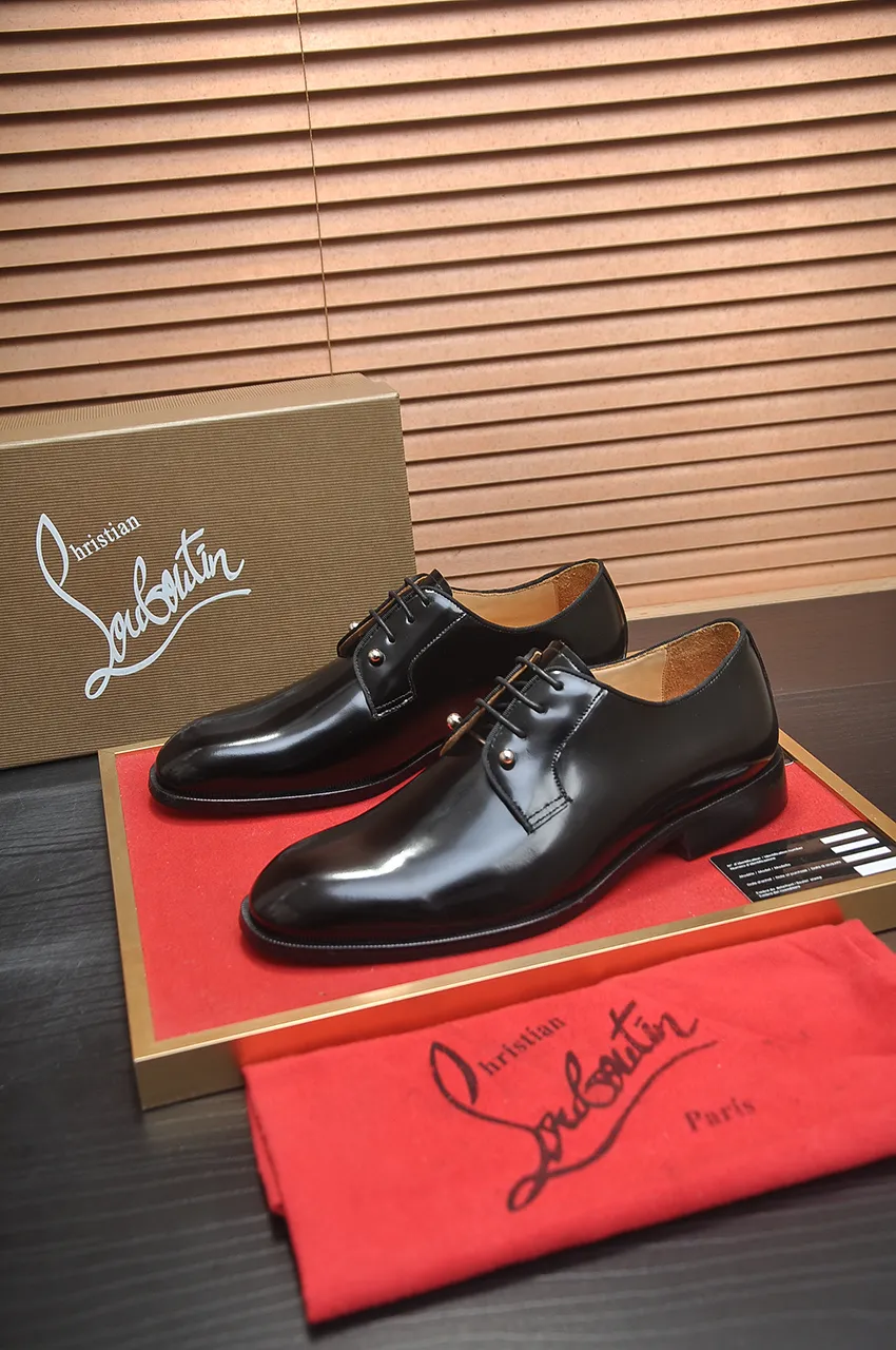 Men's shoes 💰620💶 [Chrstian Loubotin] Red-soled shoes 💋Original mold opening, the highest version on the market, purely handmade ➕Imported cowhide uppers, first-layer water-dyed cowhide lining! Original EU high-gloss outsole. 38 to 45 (45 customized)